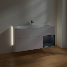 Тумба под раковину Villeroy & Boch Finion 119,6х49,8 см с подсветкой МДФ глянцевый белый лак/темно-синий матовый лак G070HGGF