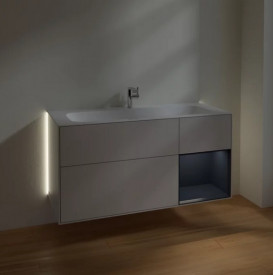 Тумба під раковину Villeroy & Boch Finion 119,6х49,8 см з підсвічуванням МДФ світло-сірий матовий лак/темно-синій матовий лак G070HGGJ