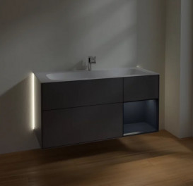 Тумба под раковину Villeroy & Boch Finion 119,6х49,8 см с подсветкой МДФ антрацит матовый лак/темно-синий матовый лак G070HGGK