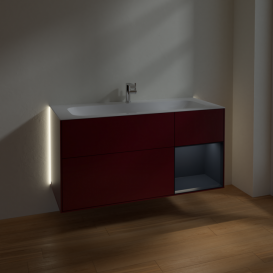 Тумба под раковину Villeroy & Boch Finion 119,6х49,8 см с подсветкой МДФ пион матовый лак/темно-синий матовый лак G070HGHB