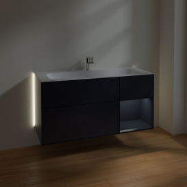 Тумба под раковину Villeroy & Boch Finion 119,6х49,8 см с подсветкой МДФ темно-синий матовый лак G070HGHG