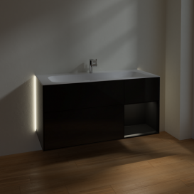 Тумба під раковину Villeroy & Boch Finion 119,6х49,8 см із підсвічуванням МДФ глянсовий чорний лак/чорний матовий лак G070PDPH