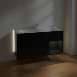 Тумба під раковину Villeroy & Boch Finion 119,6х49,8 см із підсвічуванням МДФ глянсовий чорний лак G070PHPH