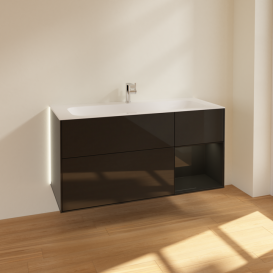 Тумба під раковину Villeroy & Boch Finion 119,6х49,8 см із підсвічуванням МДФ глянсовий чорний лак G070PHPH