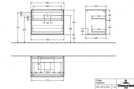 Тумба под раковину Villeroy & Boch Finion 80х50,1 см МДФ пион матовый лак/стекло белое матовое F08100HB
