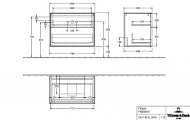 Тумба під раковину Villeroy & Boch Finion 80х50,1 см МДФ білий глянцевий лак/скло біле матове F09100GF