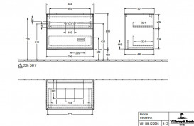 Тумба под раковину Villeroy & Boch Finion 80х50,1 см с подсветкой МДФ пион матовый лак/стекло белое матовое G09100HB