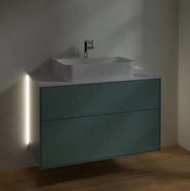 Тумба под раковину Villeroy & Boch Finion 100х50,1 см с подсветкой МДФ оливковый матовый лак/стекло белое матовое G10100GM