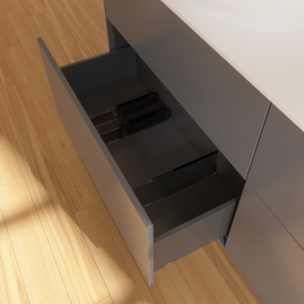 Тумба под раковину Villeroy & Boch Finion 160х50,1 см МДФ антрацит матовый лак/стекло белое матовое FA8100GK