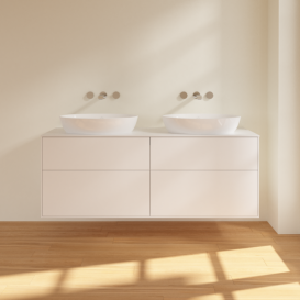 Тумба под раковину Villeroy & Boch Finion 160х50,1 см МДФ белый матовый лак/стекло белое матовое FA8100MT