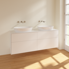 Тумба под раковину Villeroy & Boch Finion 160х50,1 см МДФ белый матовый лак/стекло белое матовое FA8100MT