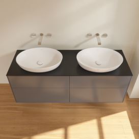 Тумба под раковину Villeroy & Boch Finion 160х50,1 см МДФ антрацит матовый лак/стекло черное матовое FA8200GK