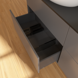 Тумба под раковину Villeroy & Boch Finion 160х50,1 см МДФ антрацит матовый лак/стекло черное матовое FA8200GK