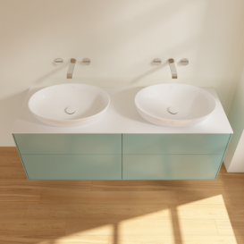 Тумба под раковину Villeroy & Boch Finion 160х50,1 см МДФ оливковый матовый лак/стекло белое матовое FA8100GM