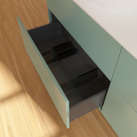 Тумба под раковину Villeroy & Boch Finion 160х50,1 см МДФ оливковый матовый лак/стекло белое матовое FA8100GM