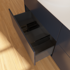 Тумба под раковину Villeroy & Boch Finion 160х50,1 см МДФ темно-синий матовый лак/стекло белое матовое FA8100HG