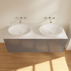 Тумба под раковину Villeroy & Boch Finion 160х50,1 см с подсветкой МДФ антрацит матовый лак/стекло белое матовое GA8100GK