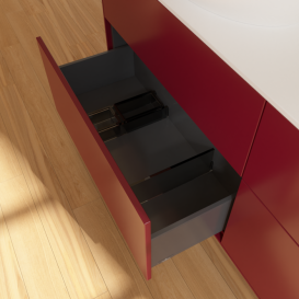 Тумба под раковину Villeroy & Boch Finion 160х50,1 см с подсветкой МДФ пион матовый лак/стекло белое матовое GA8100HB