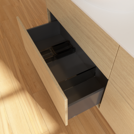 Тумба под раковину Villeroy & Boch Finion 160х50,1 см с подсветкой МДФ шпон дуба/стекло белое матовое GA8100PC