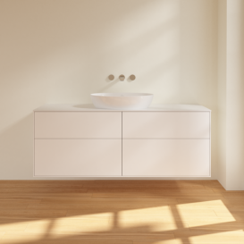 Тумба под раковину Villeroy & Boch Finion 160х50,1 см МДФ белый матовый лак/стекло белое матовое FA9100MT