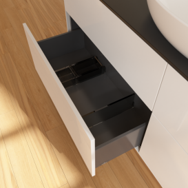 Тумба под раковину Villeroy & Boch Finion 160х50,1 см МДФ глянцевый белый лак/стекло черное матовое FA9200GF