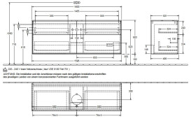 Тумба під раковину Villeroy & Boch Finion 160х50,1 см із підсвічуванням МДФ оливковий матовий лак/скло чорне матове GA9200GM