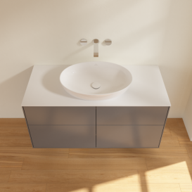 Тумба под раковину Villeroy & Boch Finion 120х50,1 см МДФ антрацит матовый лак/стекло белое матовое FA3100GK