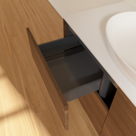 Тумба под раковину Villeroy & Boch Finion 120х50,1 см МДФ шпон грецкого ореха/стекло белое матовое FA3100GN