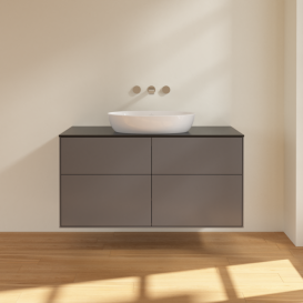 Тумба под раковину Villeroy & Boch Finion 120х50,1 см МДФ антрацит матовый лак/стекло черное матовое FA3200GK