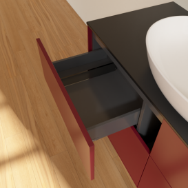 Тумба под раковину Villeroy & Boch Finion 120х50,1 см МДФ пион матовый лак/стекло черное матовое FA3200HB