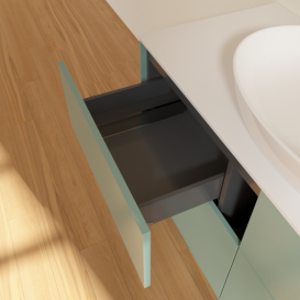 Тумба под раковину Villeroy & Boch Finion 120х50,1 см МДФ оливковый матовый лак/стекло белое матовое FA3100GM