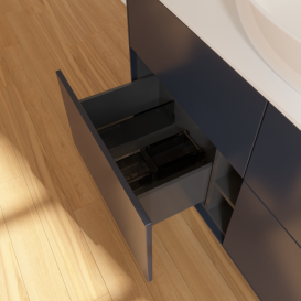 Тумба под раковину Villeroy & Boch Finion 120х50,1 см МДФ темно-синий матовый лак/стекло белое матовое FA3100HG