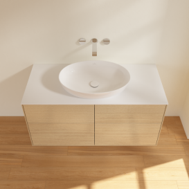 Тумба под раковину Villeroy & Boch Finion 120х50,1 см МДФ шпон дуба/стекло белое матовое FA3100PC
