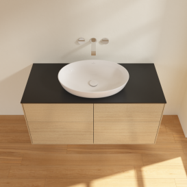 Тумба под раковину Villeroy & Boch Finion 120х50,1 см МДФ шпон дуба/стекло черное матовое FA3200PC