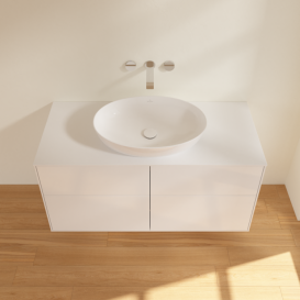 Тумба под раковину Villeroy & Boch Finion 120х50,1 см с подсветкой МДФ глянцевый белый лак/стекло белое матовое GA3100GF