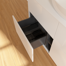 Тумба под раковину Villeroy & Boch Finion 120х50,1 см с подсветкой МДФ глянцевый белый лак/стекло белое матовое GA3100GF