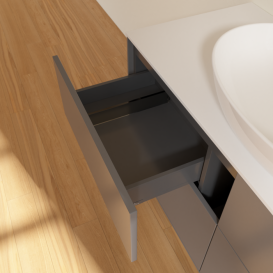 Тумба под раковину Villeroy & Boch Finion 120х50,1 см с подсветкой МДФ антрацит матовый лак/стекло белое матовое GA3100GK