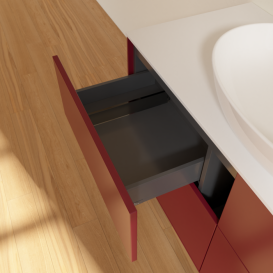 Тумба под раковину Villeroy & Boch Finion 120х50,1 см с подсветкой МДФ пион матовый лак/стекло белое матовое GA3100HB