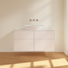 Тумба под раковину Villeroy & Boch Finion 120х50,1 см с подсветкой МДФ белый матовый лак/стекло белое матовое GA3100MT