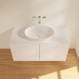 Тумба под раковину Villeroy & Boch Finion 120х50,1 см с подсветкой МДФ белый матовый лак/стекло белое матовое GA3100MT