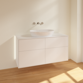 Тумба под раковину Villeroy & Boch Finion 120х50,1 см с подсветкой МДФ белый матовый лак/стекло белое матовое GA3100MT