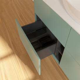 Тумба под раковину Villeroy & Boch Finion 120х50,1 см с подсветкой МДФ оливковый матовый лак/стекло белое матовое GA3100GM