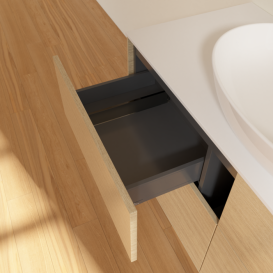 Тумба под раковину Villeroy & Boch Finion 120х50,1 см с подсветкой МДФ шпон дуба/стекло белое матовое GA3100PC