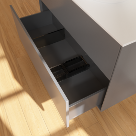 Тумба под раковину Villeroy & Boch Finion 100х50,1 см МДФ антрацит матовый лак/стекло белое матовое FA0100GK