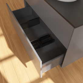 Тумба под раковину Villeroy & Boch Finion 100х50,1 см МДФ антрацит матовый лак/стекло черное матовое FA0200GK