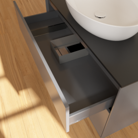 Тумба под раковину Villeroy & Boch Finion 100х50,1 см МДФ антрацит матовый лак/стекло черное матовое FA0200GK