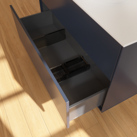 Тумба под раковину Villeroy & Boch Finion 100х50,1 см МДФ темно-синий матовый лак/стекло белое матовое FA0100HG