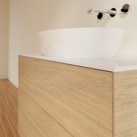 Тумба под раковину Villeroy & Boch Finion 100х50,1 см МДФ шпон дуба/стекло белое матовое FA0100PC