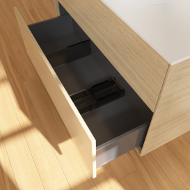 Тумба под раковину Villeroy & Boch Finion 100х50,1 см МДФ шпон дуба/стекло белое матовое FA0100PC