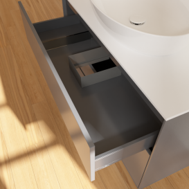 Тумба под раковину Villeroy & Boch Finion 100х50,1 см с подсветкой МДФ антрацит матовый лак/стекло белое матовое GA0100GK